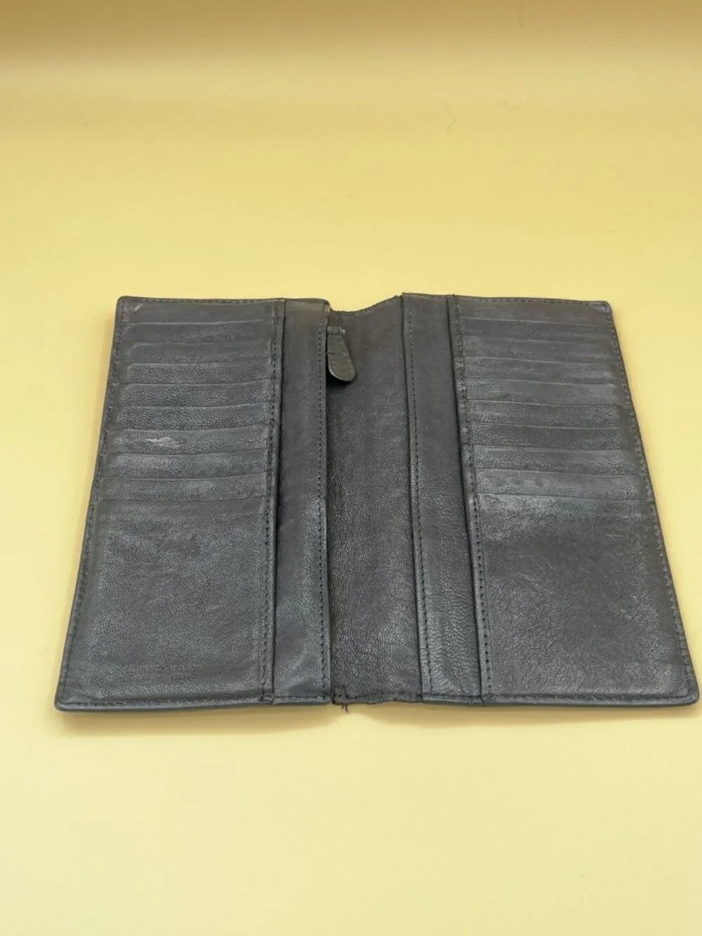 Bottega Veneta Black Intrecciato Woven Leather Long Bifold Wallet Originality
